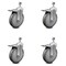 Service Caster 6 Inch Gray Polyurethane Swivel 12mm Stem Caster Set with Total Lock Brake SCC-TSTTL20S614-PPUB-M1215-4 - alternate 1